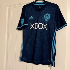 Adidas Navy and Light Blue ClimaCool Jersey